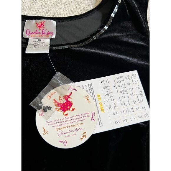 Quacker Factory Sequins Velour top Size 1X - Picture 7 of 7